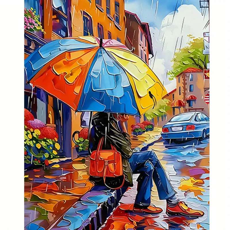 Un jour de pluie pour un parapluie coloré puzzle en ligne