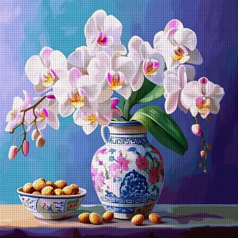 orchidee w wazonie puzzle online