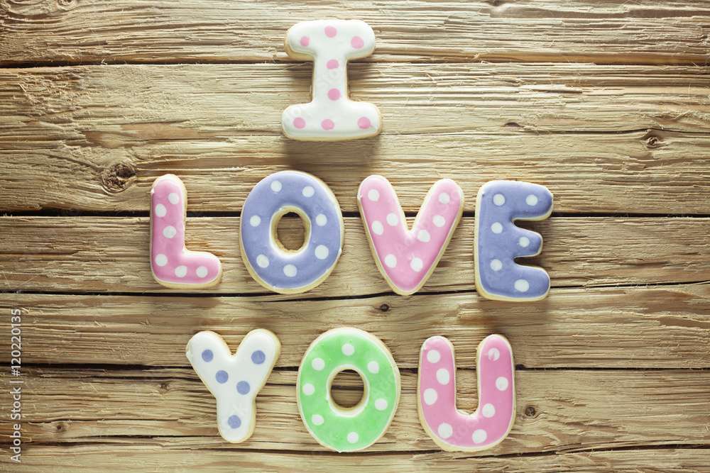 Cookies avec l'inscription je t'aime puzzle en ligne
