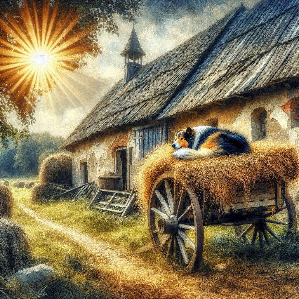 Vagon de fân în față jigsaw puzzle online