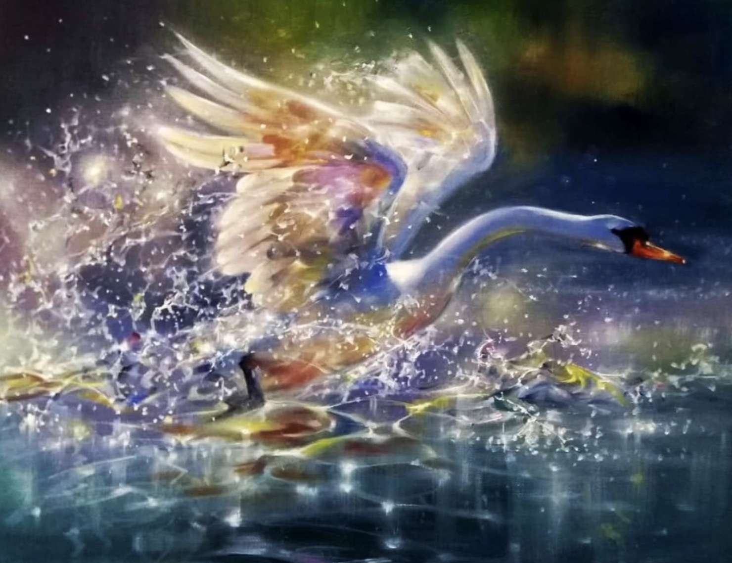Cigno in azione puzzle online