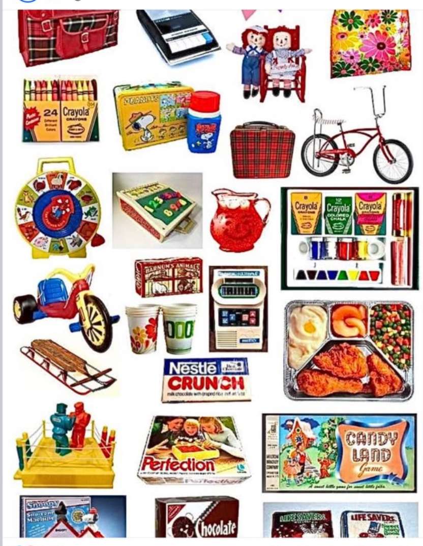 Juguetes, juegos y alimentos de hace mucho tiempo. rompecabezas en línea
