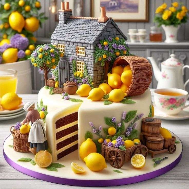 Kiedy życie daje ci cytryny, zrób ciasto cytrynowe puzzle online