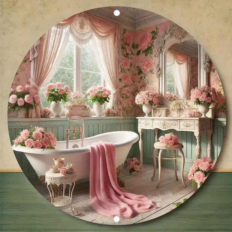 pokój kąpielowy z różami puzzle online