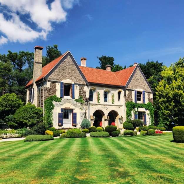 Residenza con un giardino puzzle online