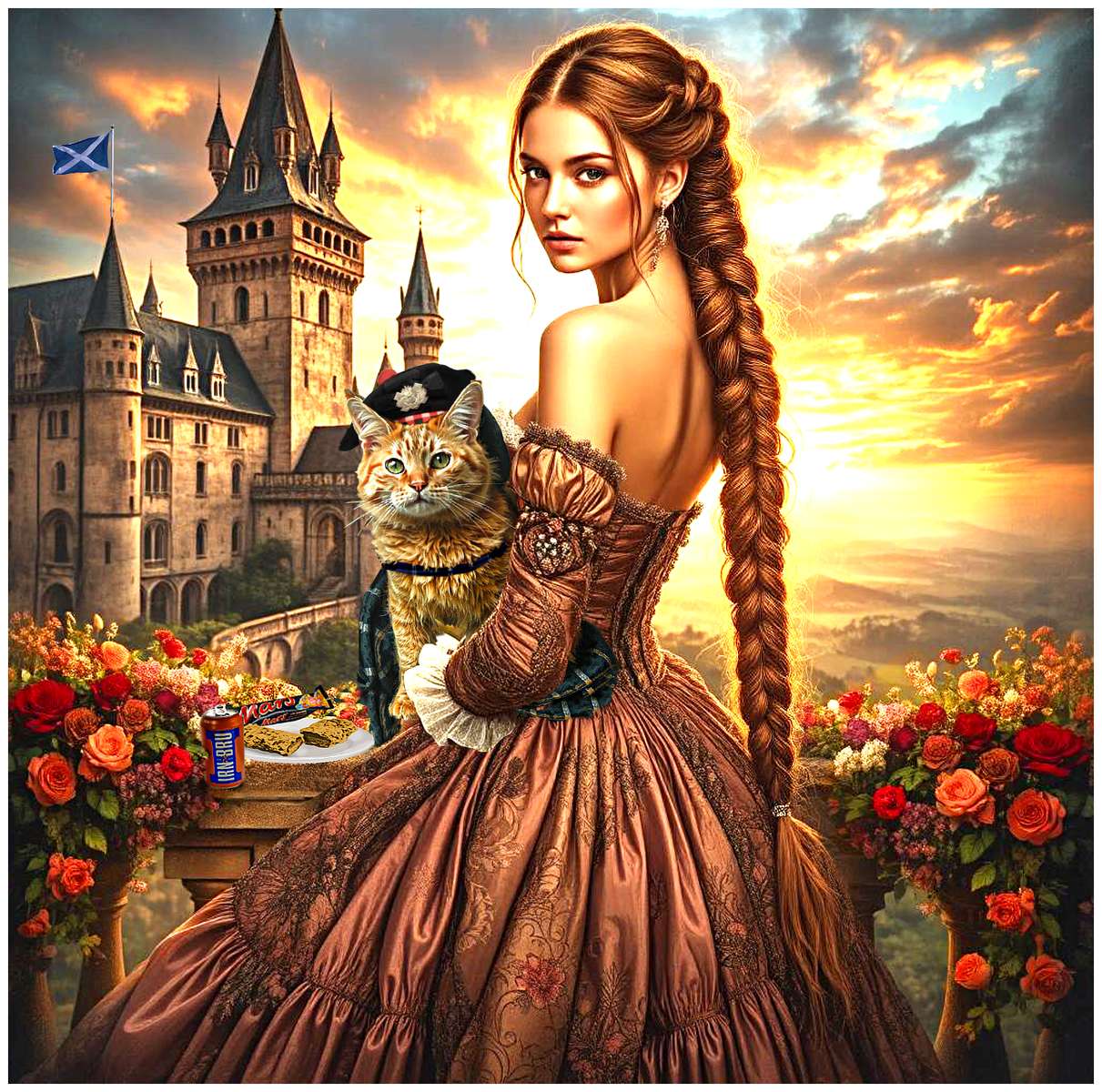 Hamish i May schować się w Szkocji Narodowe Danie puzzle online