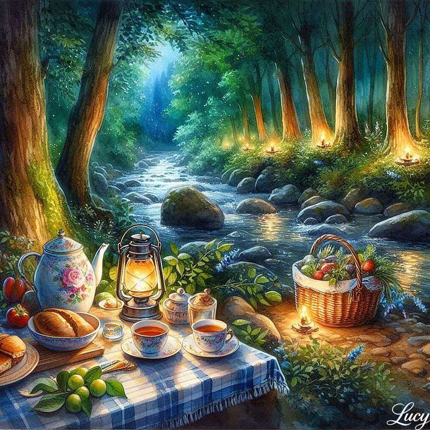 Picnic in riva al ruscello puzzle online