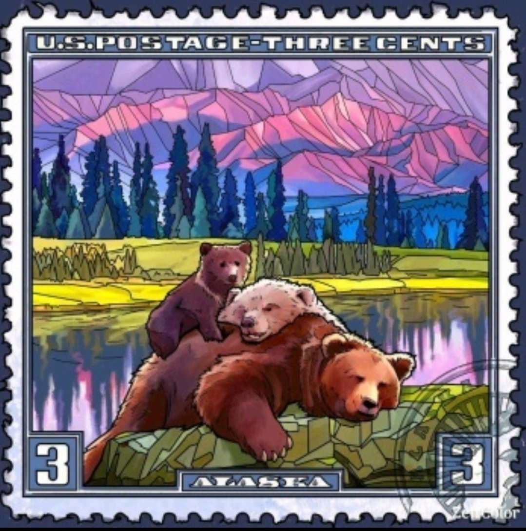 Znaczek Pocztowy Alaski puzzle online