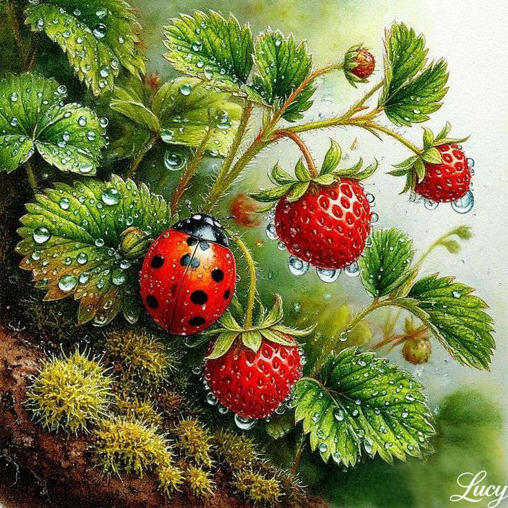 Biedronka i truskawki puzzle online