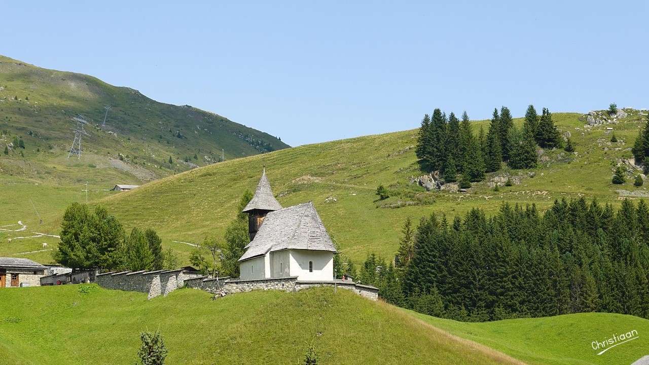 Bergen, kościół, pastwisko. puzzle online