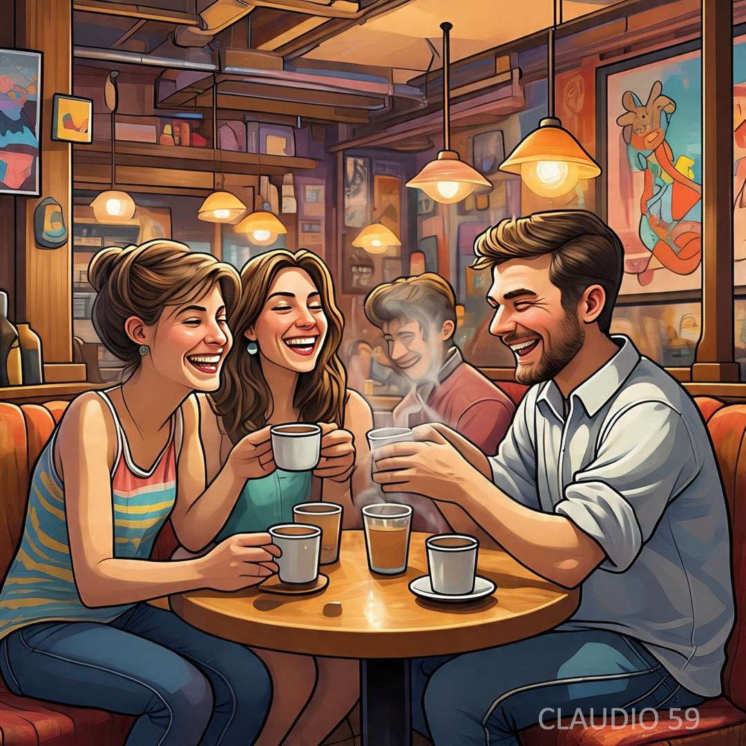 Café com amigos. quebra-cabeças online