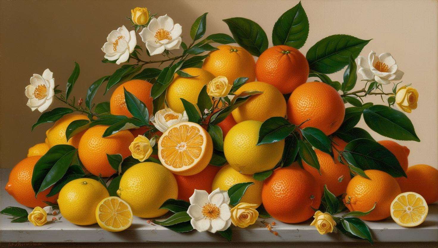 Agrumes et fleurs puzzle en ligne