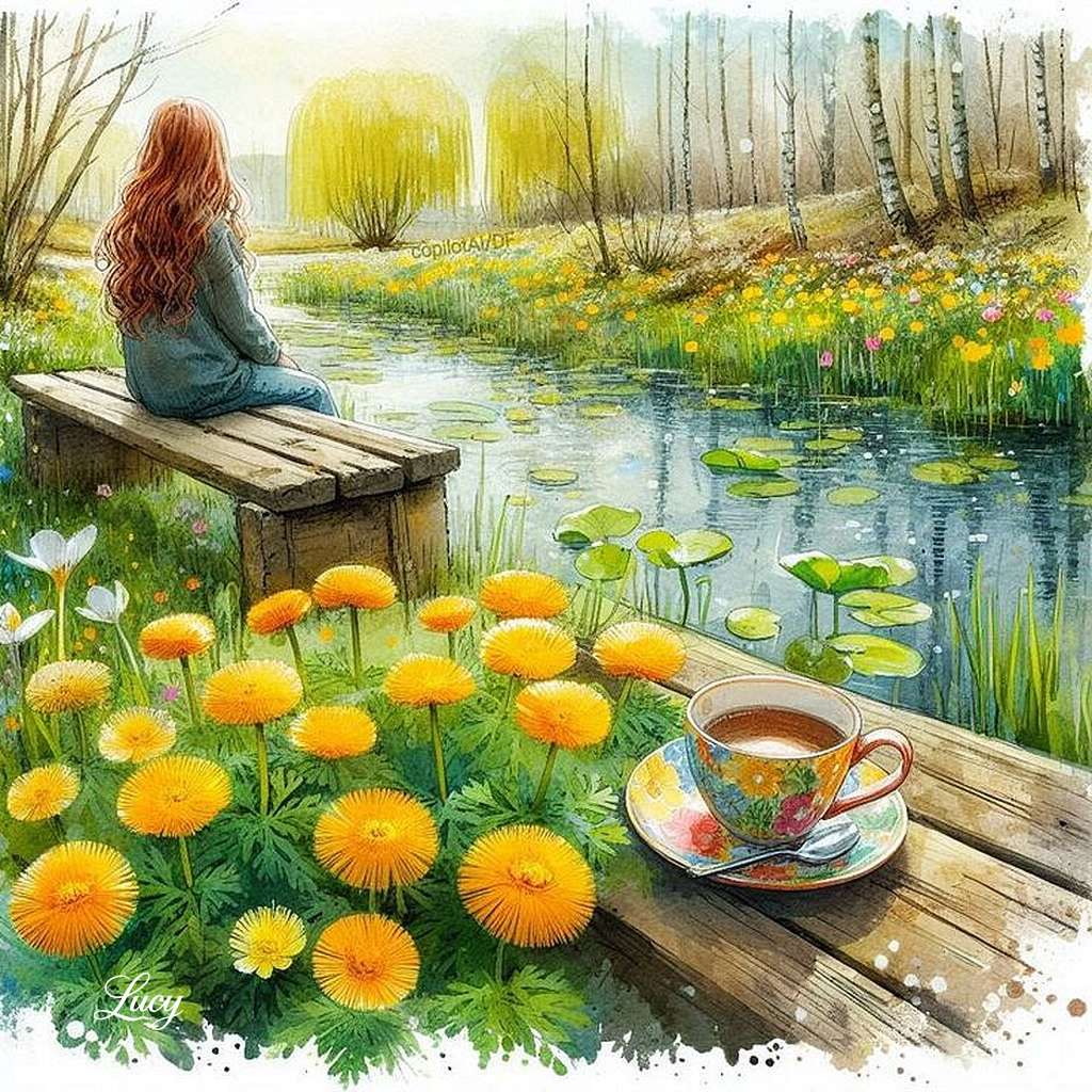 Herbata i mniszka lekarska puzzle online
