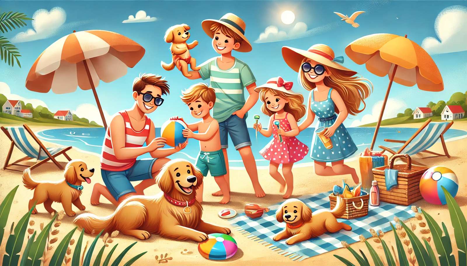 Happy familly on vacations puzzle en ligne