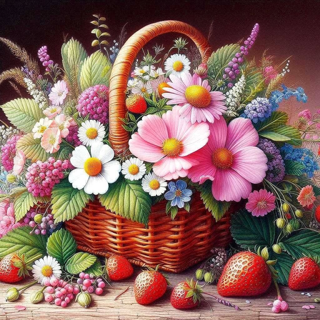 panier de fleurs puzzle en ligne