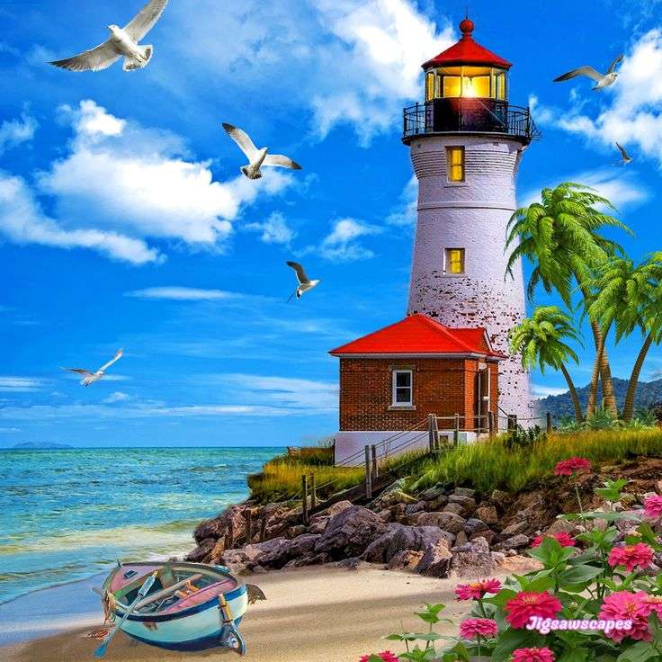Latarnia Morska na Plaży puzzle online