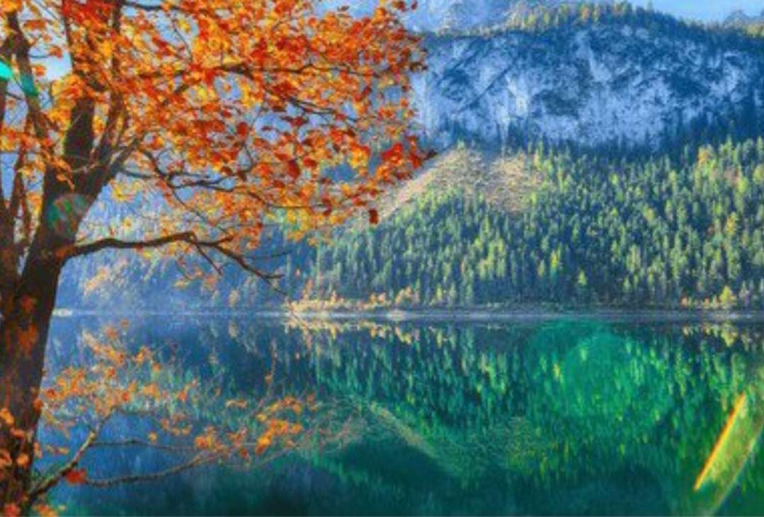 Alpy Austriackie i Jezioro Jesienią puzzle online