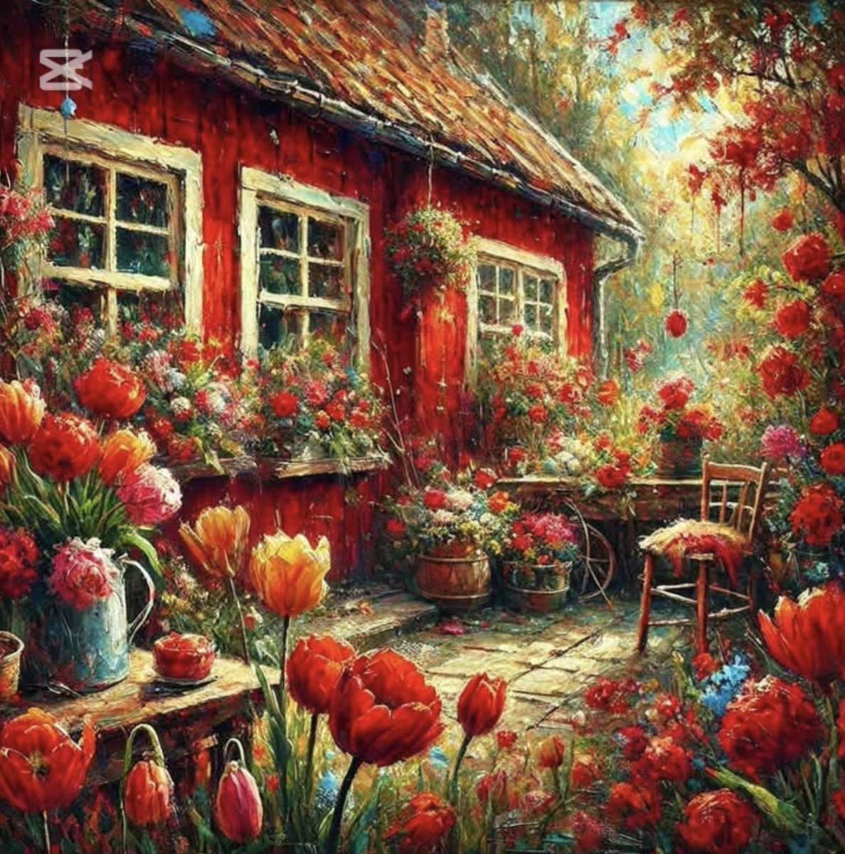 Czerwony dom puzzle online