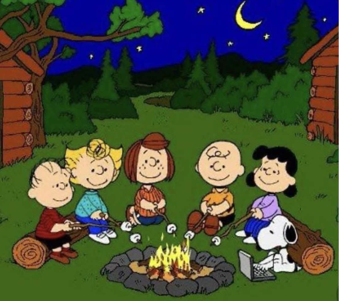 キャンプファイヤーの周りのシュルツギャング オンラインパズル