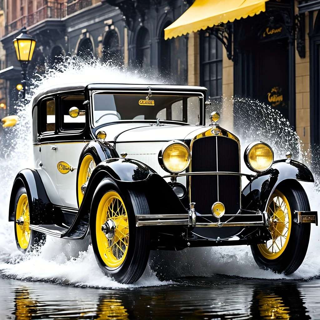 samochód retro puzzle online