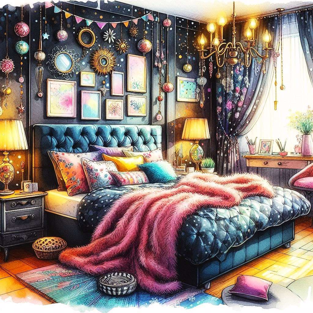 nietuzinkowa sypialnia puzzle online