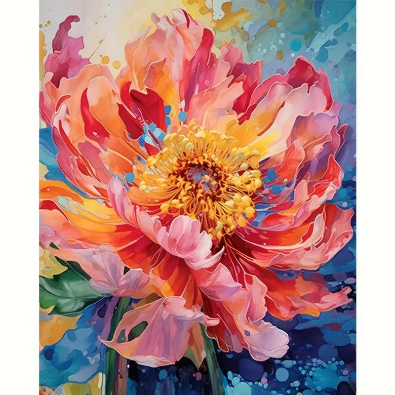 Fleur peinte puzzle en ligne