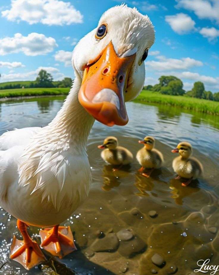 Ciekawa kaczka puzzle online