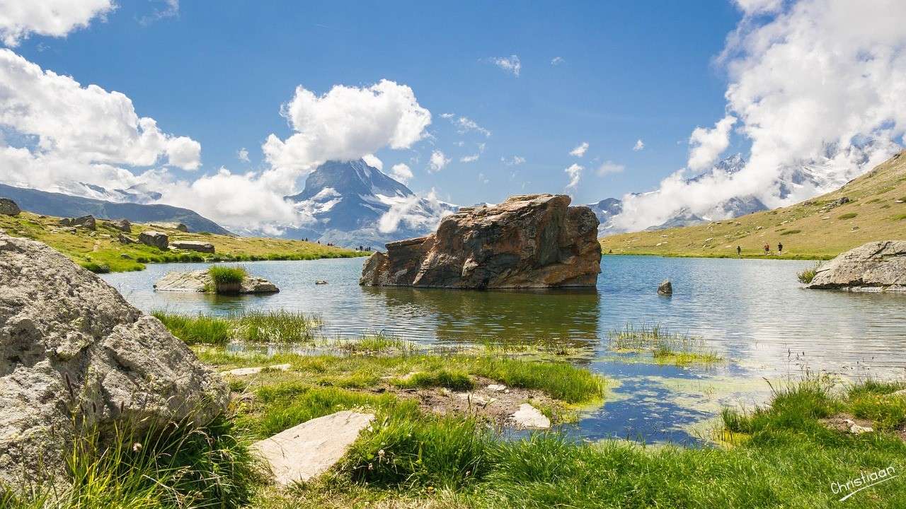 Krajobraz, więcej, niebo. puzzle online