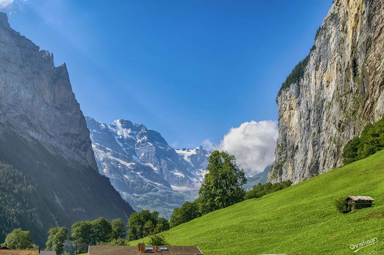 Krajobraz, Lauterbrunnen, Szwajcaria. puzzle online