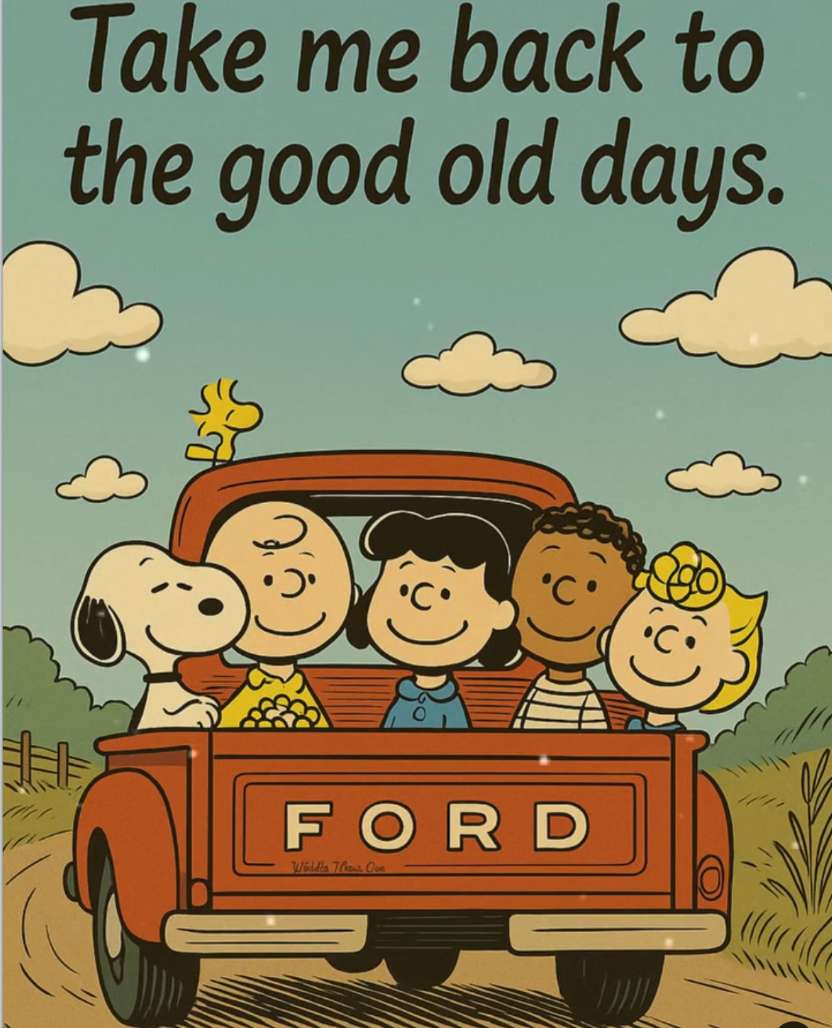 Snoopy y la pandilla se vuelven un paseo en una camioneta rompecabezas en línea