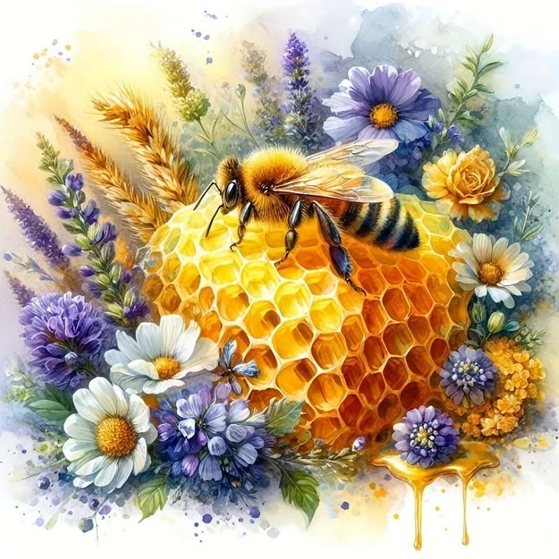 pracowita pszczółka na plastrze miodu puzzle online