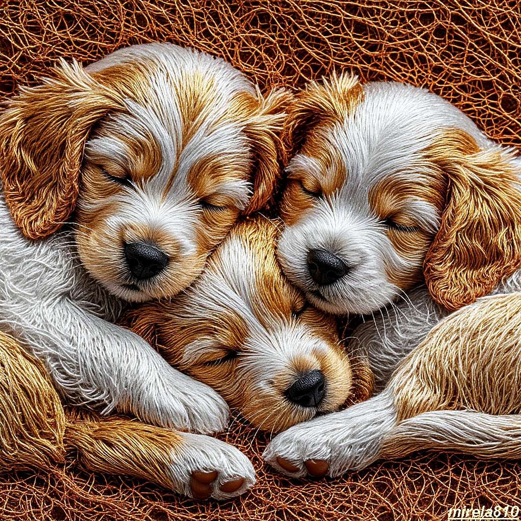 Pieski śpią puzzle online