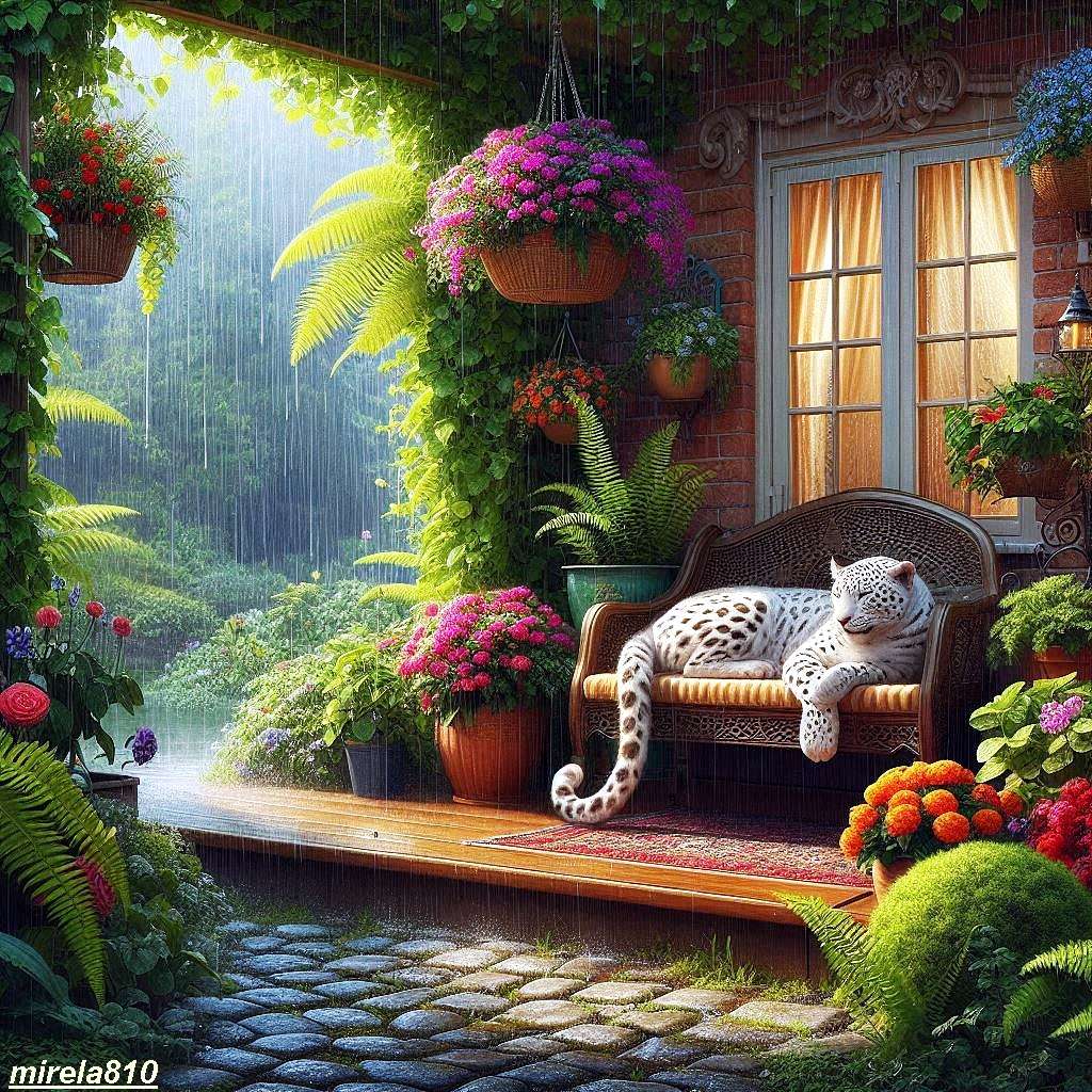 Ontspannen op de veranda legpuzzel online