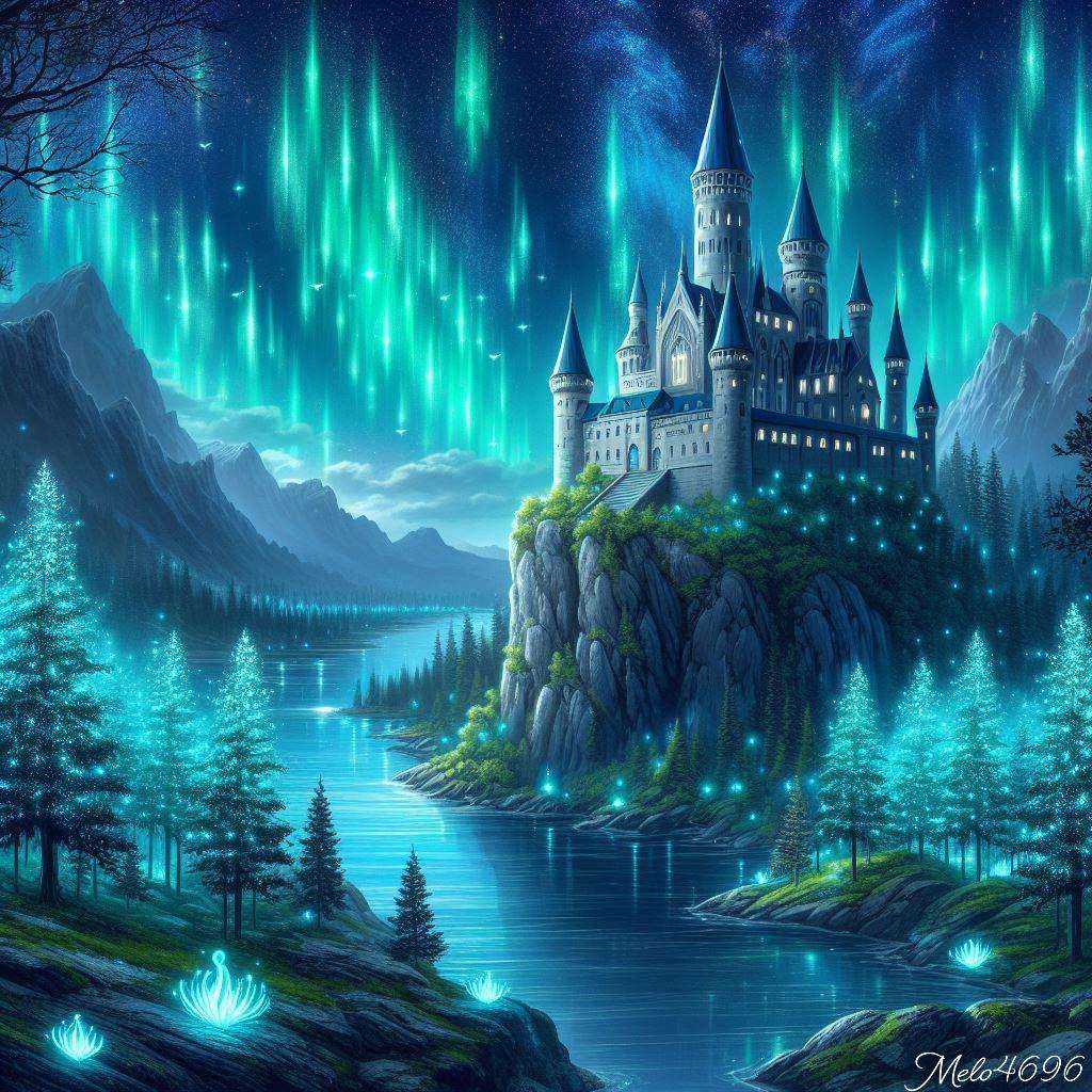 Slottet i norrsken Pussel online