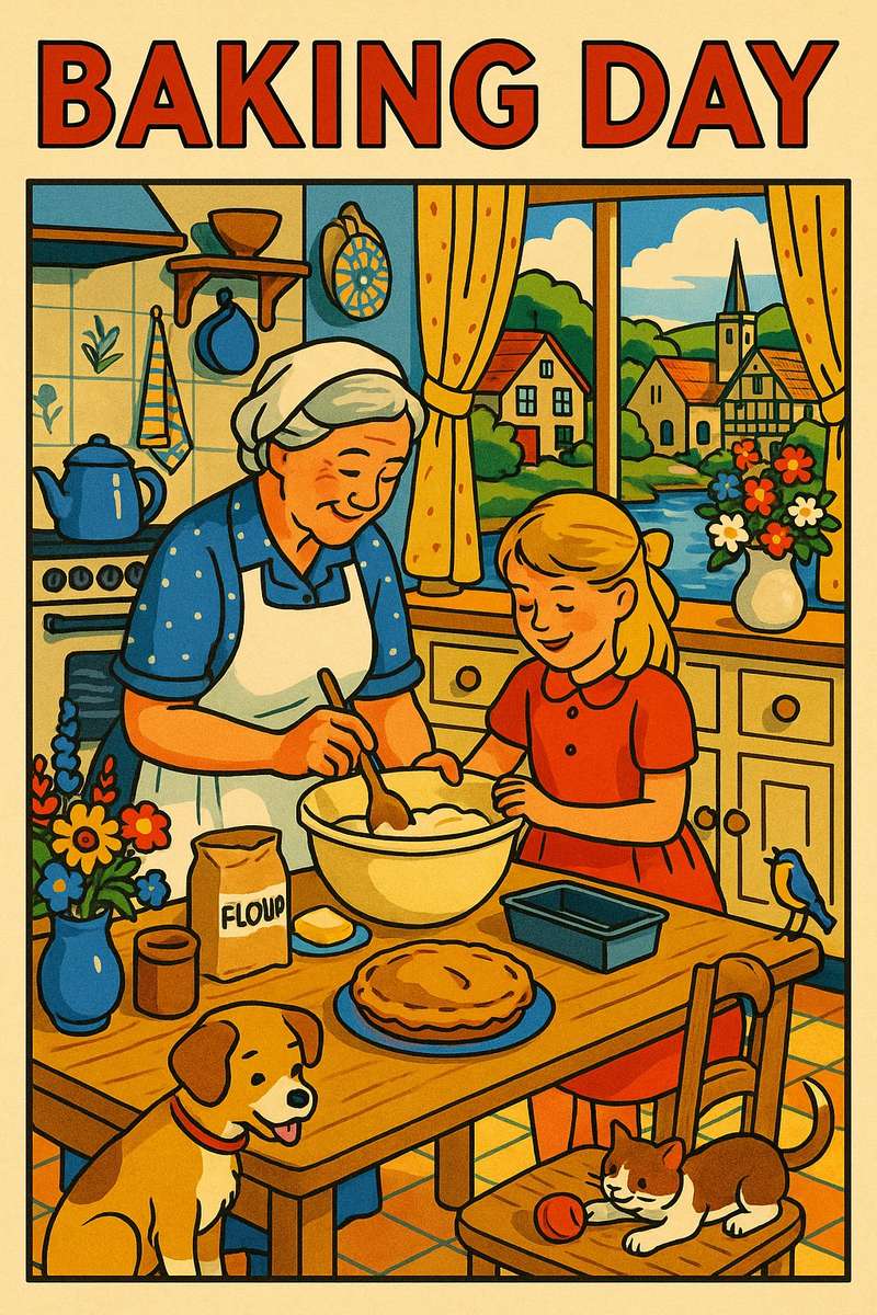 Sütés a nagymamával online puzzle