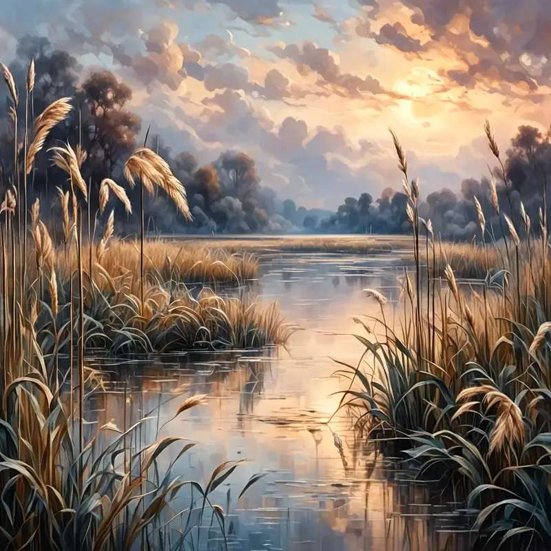 szuwary nad jeziorem puzzle online