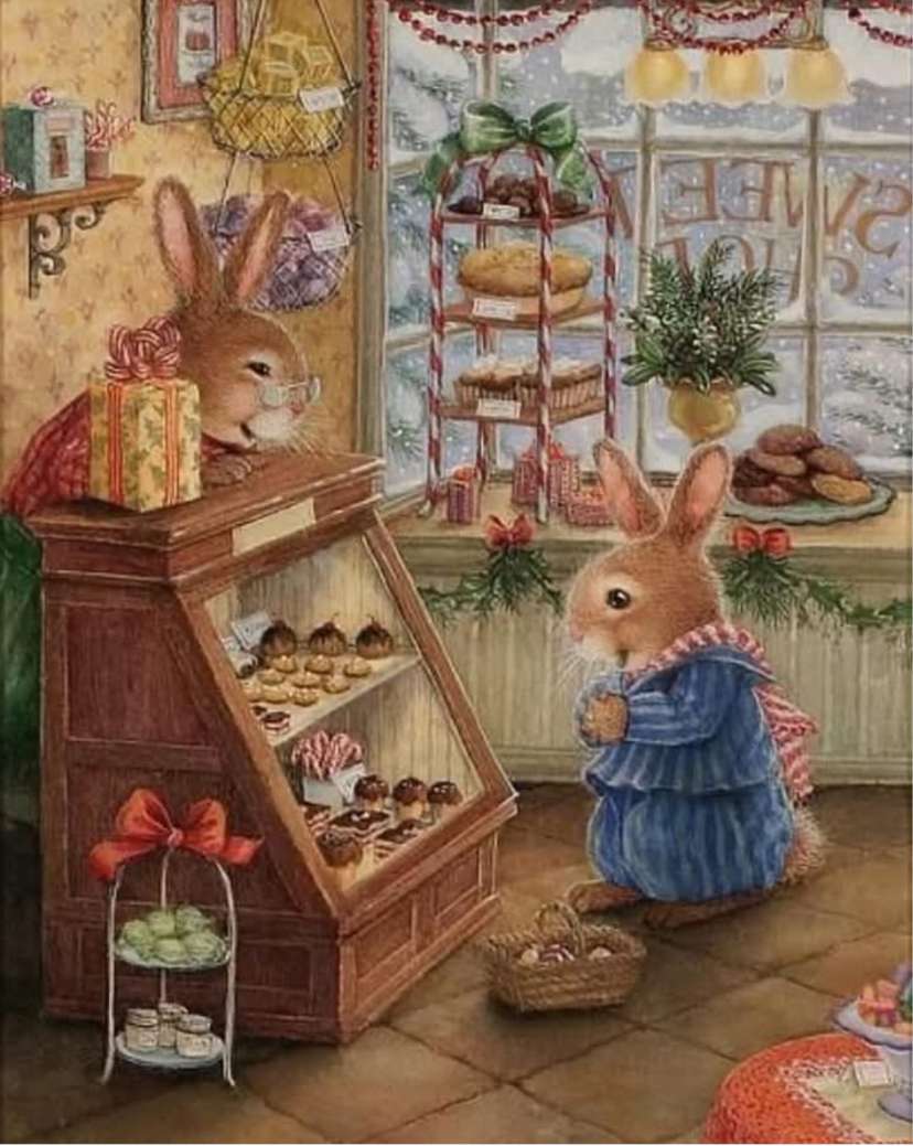 Getos de Natal na loja de doces puzzle online