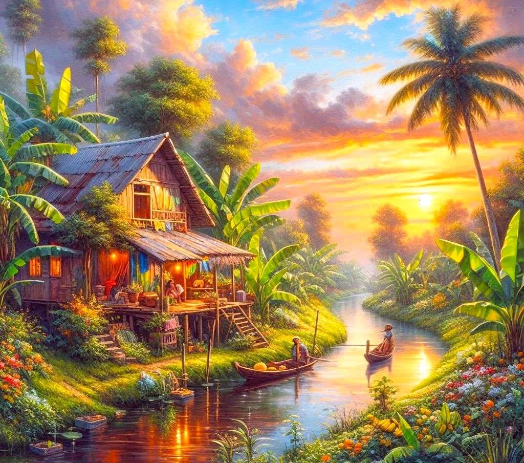 La vie près de la rivière puzzle en ligne