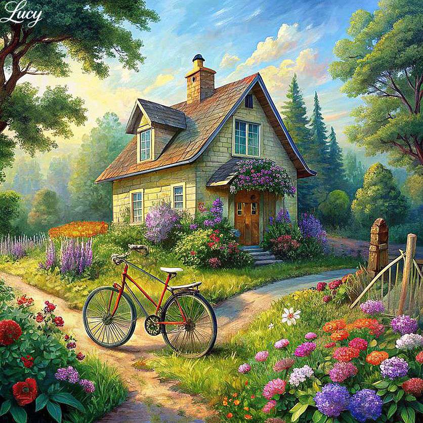 Casa isolata tra i fiori puzzle online