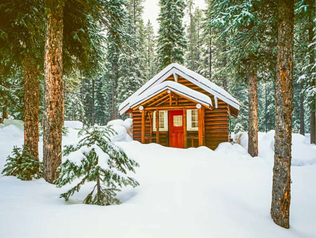 Casa in legno in inverno puzzle online