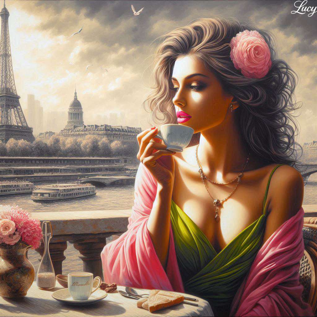 Picie kawy w Paryżu puzzle online