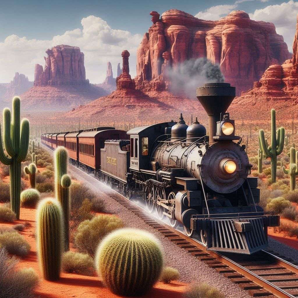 Train przez pustynię puzzle online