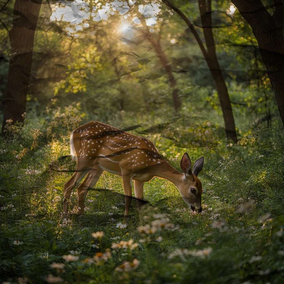 sarna w swoim naturalnym otoczeniu puzzle online