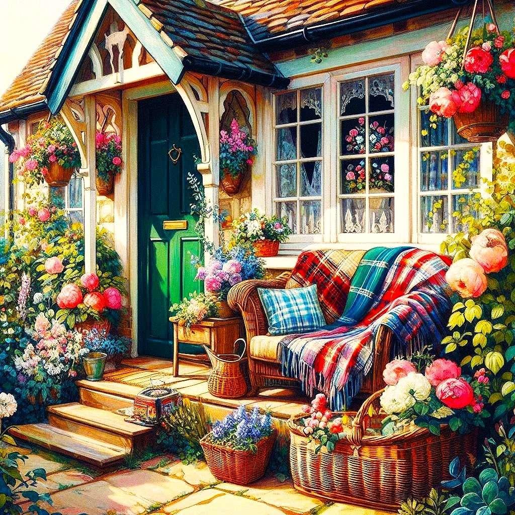 ganek z wygodną kanapą puzzle online
