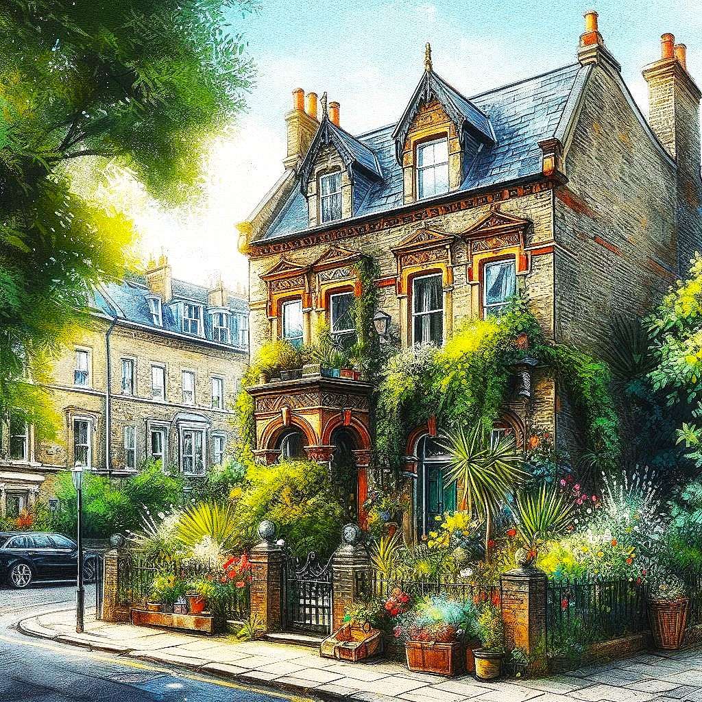 stara kamienica z ogrodem puzzle online