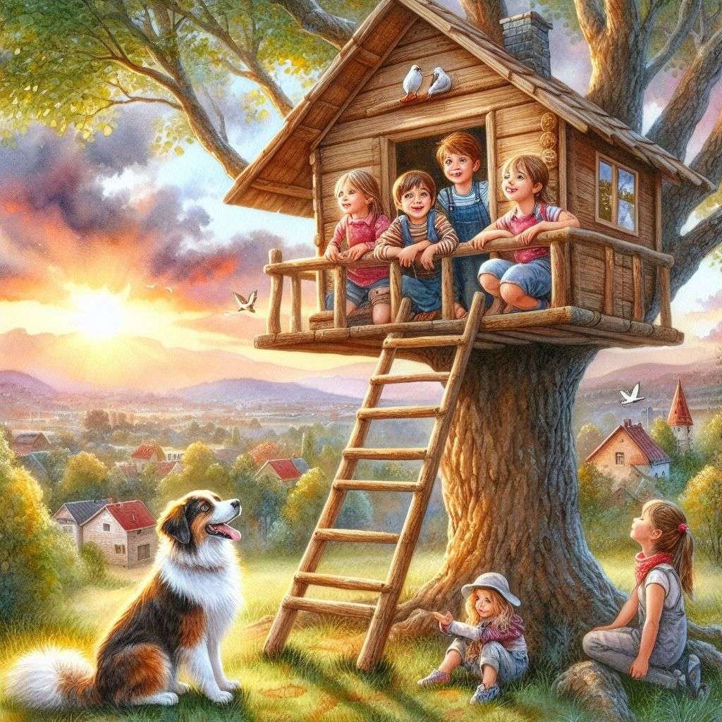 Dom drzewa na drzewie puzzle online