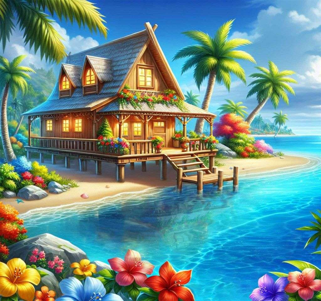 Tropikalna plaża puzzle online