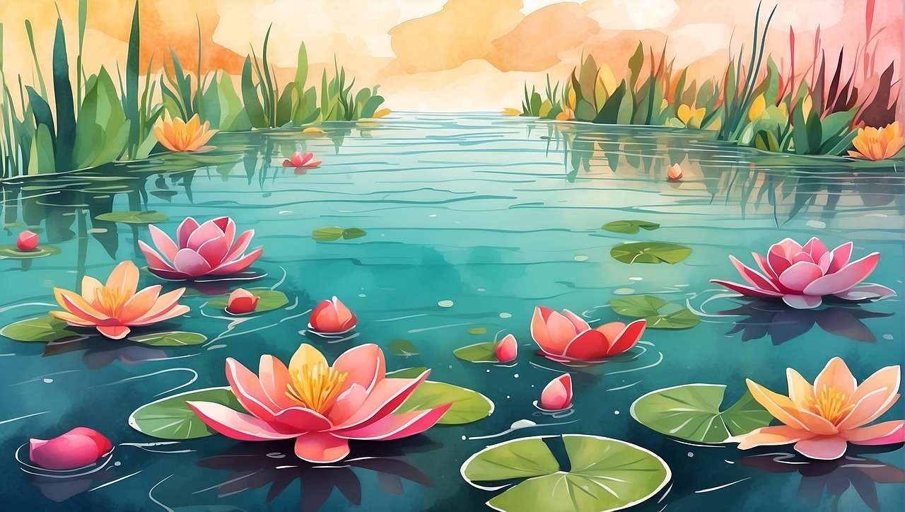 Jezioro z liliami wodnymi puzzle online
