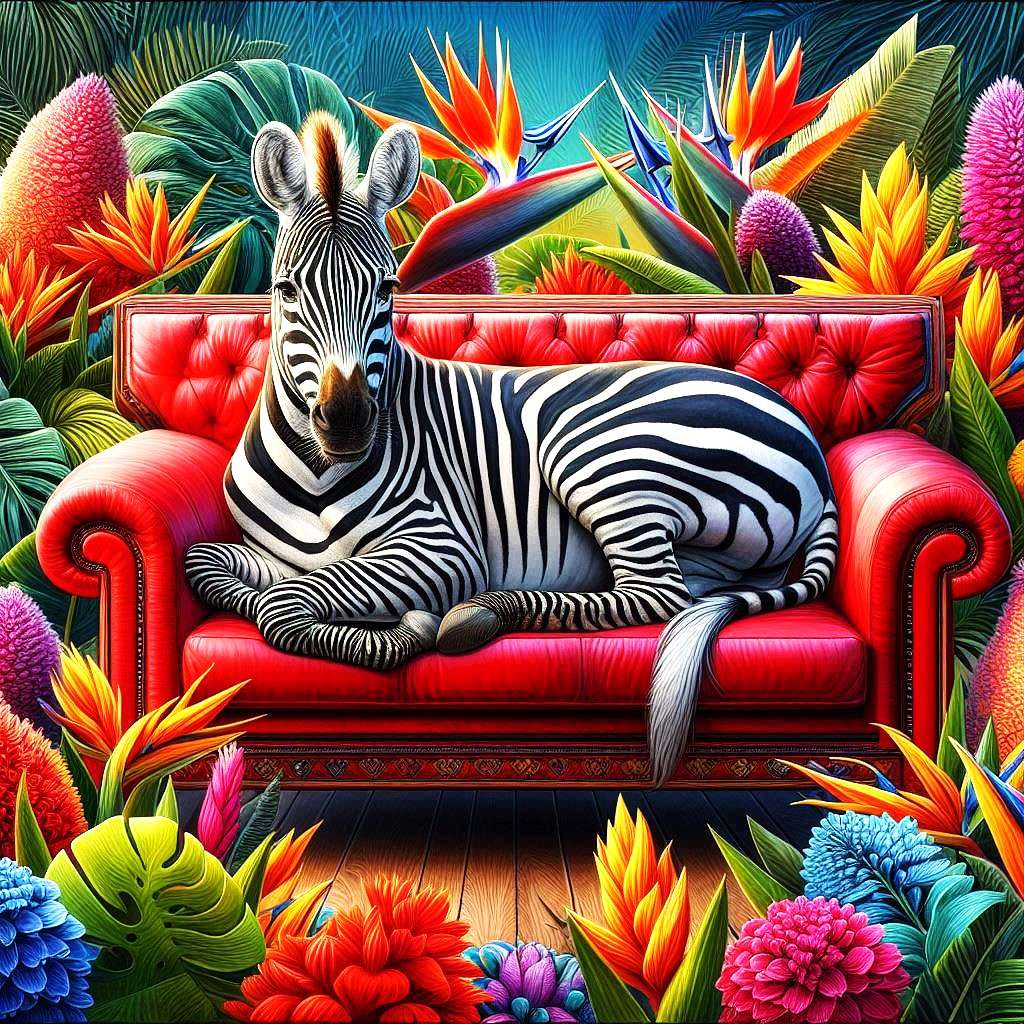 zebra na aromaterapii puzzle online