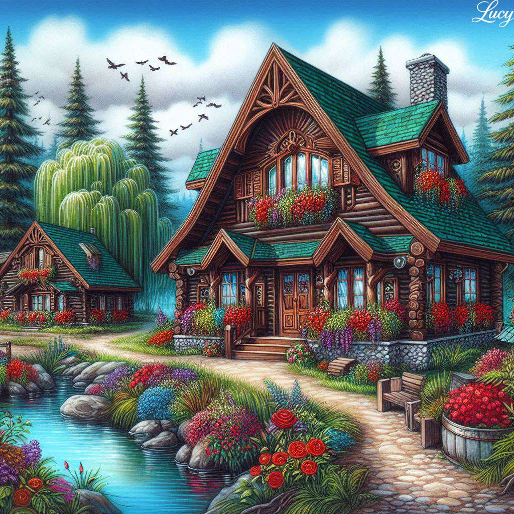 Piękna loża wykonana z ciemnego drewna puzzle online